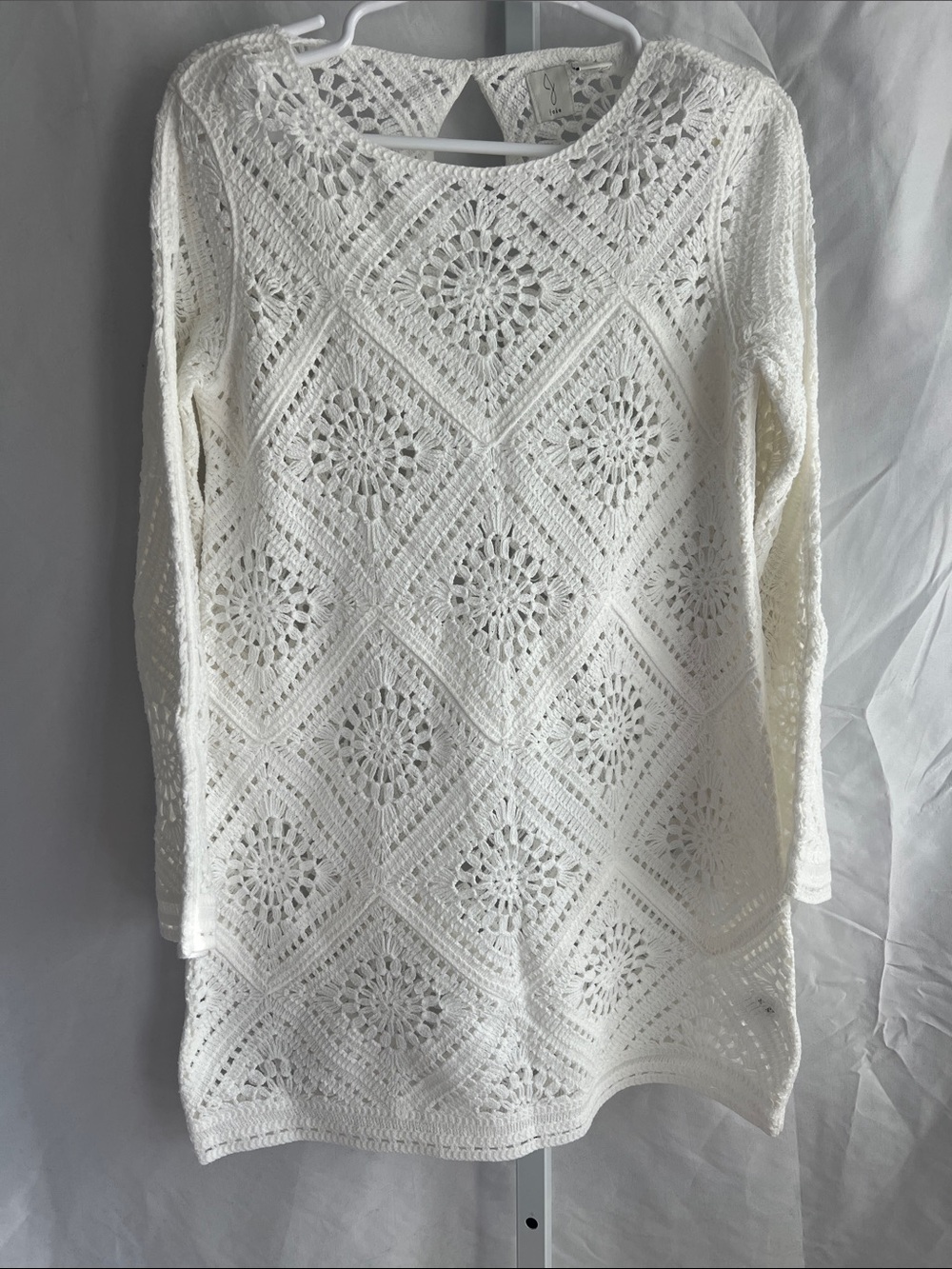 Joie White Crochet Knit Mini Dress